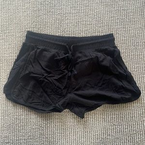 Alternative black flowy tie waist shorts size M